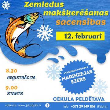 Zemledus makšķerēšanas sacensības Marinzejas ezerā