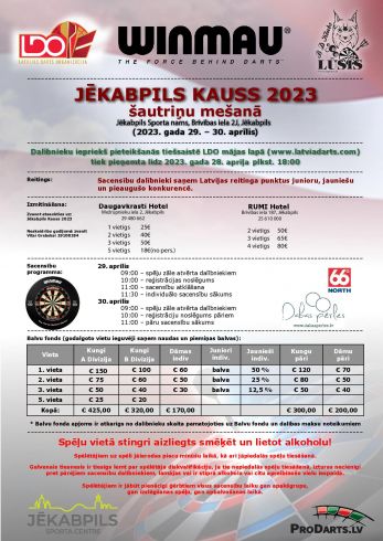 Jēkabpils kauss 2023 šautriņu mešanā