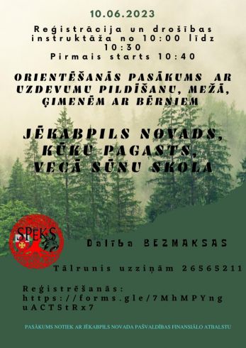 Orientēšanās pasākums ar uzdevumiem ģimenēm Kūkās