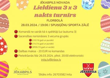 Lieldienu 3x3 nakts turnīrs florbolā