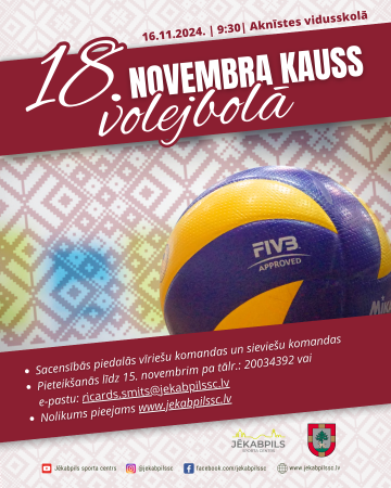 18. novembra kauss volejbolā Aknīstē