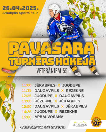 Pavasara turnīrs hokejā veterāniem 55+