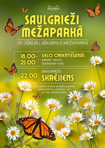 Saulgriežu velo orientēšanās un skrējiens Jēkabpils Mežaparkā
