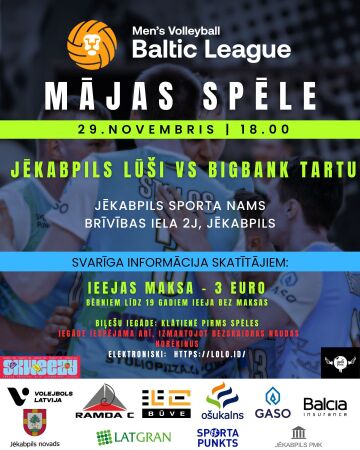 BVVL: Jēkabpils Lūši - BIGBANK Tartu