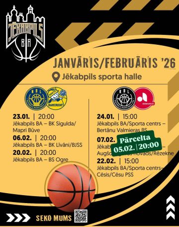 Aizdevums RBL: Jēkabpils BA/Sporta centrs - Augšdaugavas novads/Rēzekne