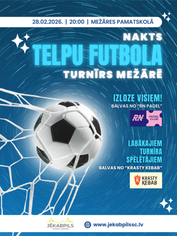 Nakts telpu futbola turnīrs Mežārē