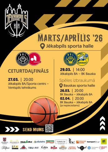 Aizdevums RBL 1/4fināls: Jēkabpils BA/Sporta centrs - Ventspils Tehnikums