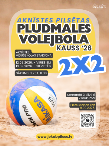 Aknīstes pilsētas pludmales volejbola kauss 2x2 vīriešiem