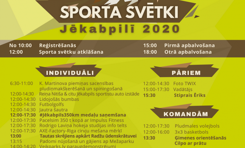 Reģistrēšanās Sporta svētku aktivitātēm