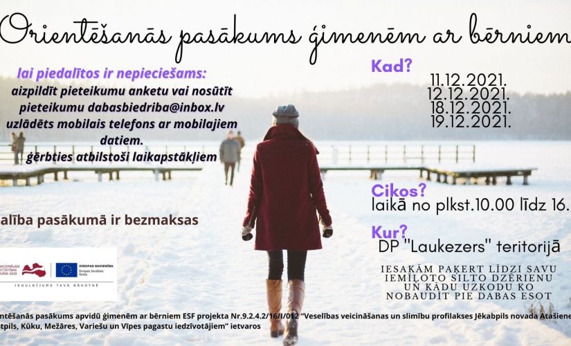 Piedalies orientēšanās pasākumā ģimenēm