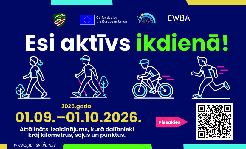 Visā Latvijā norisināsies izaicinājums “Esi aktīvs ikdienā!”